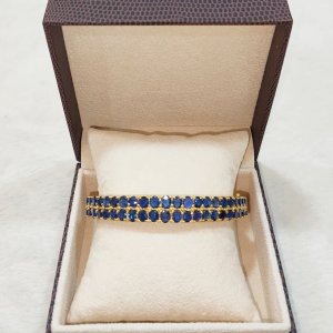 Mogok natural sapphire double-strand bracelet