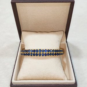 Mogok natural sapphire double-strand bracelet