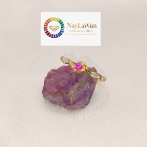 Pink Sapphire and Diamond Ring