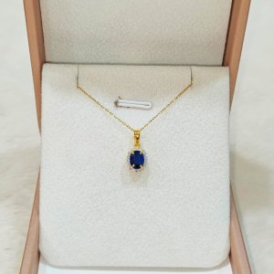 Newly released Moekoet Sapphire Diamond Hoop Earrings and Pendant Set
