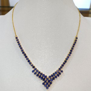 Newly released Mogok natural ruby ​​and sapphire half-strand necklaces