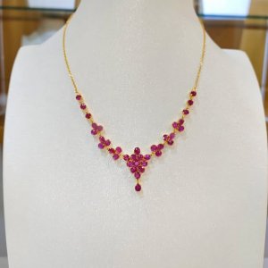 Newly released Mogok natural ruby ​​and sapphire half-strand necklaces