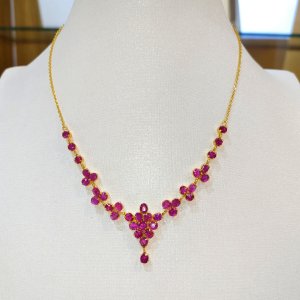 Newly released Mogok natural ruby ​​and sapphire half-strand necklaces