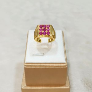 Newly released Mogok natural ruby ​​and gold nine-pointed star ring