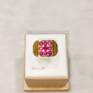 Newly released Mogok natural ruby ​​and gold nine-pointed star ring